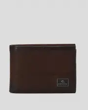 [Rip Curl] Rip Curl Men's Corpawatu Icon Pu Slim Wallet in Black/Tan One Size Black/Tan