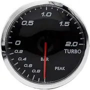 BGBLKLGPPN 60mm Turbo Boost Gauge Turbo Meter Pointer -1-2 Bar Universal Racing Car Boost Meter 7 Colors LED Backlight for 12V Racing Boost Gauge