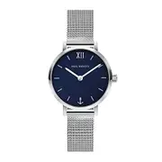 Paul Hewitt Modest 28mm Blue Lagoon Women's Silver Mesh Watch
