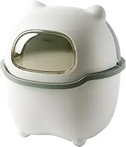 Benshukam Mini Desk Trash Can Flip Countertop Garbage Bin Small Trash Can Bathroom Trash Cans with Lids for Kitchens, Offices, Waste Basket for Dressing Table (Green)