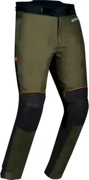 Bering Zephyr, textile pants waterproof , color: Black/Dark Green/Orange , size: S