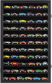 Hot Model Toys Cars Diecast Display Case Cabinet Wall Rack Compatible with Wheel