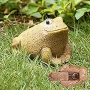 Spare Keys Hider Hide-A-Spare-Key,Fake Animal Owl/Frog Hidden Key Box Safe Key Box A House Spare Key Lock Boxes Safe for Outdoor Garden or Yard (Frog)