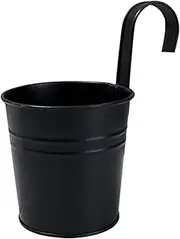 Metal Iron Bucket Planter | Reusable Bonsai Pots with Detachable Hooks - Sturdy Plant Accessories, Strawberry Holders for Home, Studio, Restaurant
