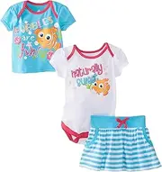 [Disney] Baby-Girls Newborn Nemo 3 Piece Skirt Set - Multi-Colored