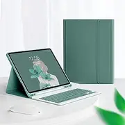 Keyboard Case for IPad Pro 12.9 inch, Wireless Detachable Bluetooth Keyboard Cover with Pencil Holder,Slim Protective Leather Cover for 5th/4th/3th Generation (2021/2020/2018),Green