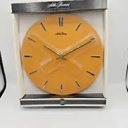 Seth Thomas 11 1/2" Modern Round Wall Clock Light Oak Finish Silver Hands New