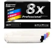 8x Eurotone pro+ Cartridge XXL for OKI C-8600-CDTN C-8800-DN C-8600-DN