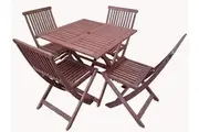 Island Square 5 Piece Folding Outdoor Dining Set