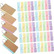 BCOATH Flashcards with Rings Blank Cards Per Notebook Portable Index Cards for School and Office Colors for DIY Projects and Note Taking
