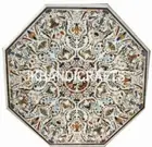 3'x3' Marble Dining Table Top Side Table Marquetry Mosaic Inlay Interior Decor