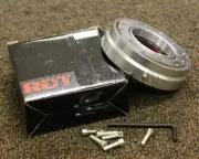 RDT SILVER 6 HOLE UNIVERSAL STEERING WHEEL 1" SHORT QUICK RELEASE ADAPTOR