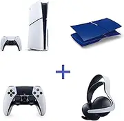 PS5 Console (Slim) Ultimate Bundle + Blue Cover