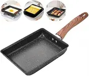 Lchkrep Japanese Omelette Pan-Tamagoyaki Nonstick Pan-Square Pan -Egg Roll Pan-Rectangle Frying Pan-Small Frying Egg Pan, Cooktop Safe, Easy to Clean,6.3 x 7.8 inch (Black)