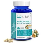 BIOVITALIA ORGANICS Maca Root Extract 1000mg Supplement for Men - 60 Capsules