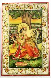 Decorative Tray 6 X 9" Marble Stone Handmade Radha Krishna painting Home decor