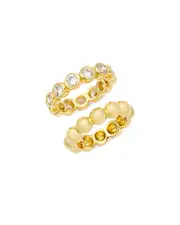 Shashi Cubic Zirconia Bezel Rings, Set of 2