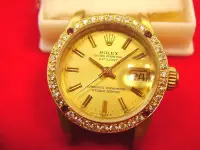 在飛比找Yahoo!奇摩拍賣優惠-真品Rolex勞力士6917-8 女用18K金鑽表頭(皮帶款