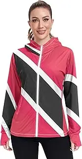 [GAIGEO] Women's Rash Guard Jacket Trinidad Tobago Flag UV Protection Sun Shirts Long Sleeve Hoodie SPF 50 S