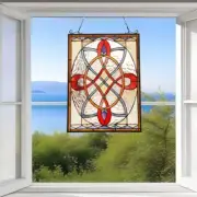 Intricate Geometric Stained Glass Window Panel Suncatcher