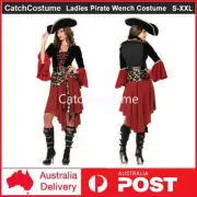 Halloween Ladies Pirate Wench Caribbean Buccaneer Fancy Dress Party Costume