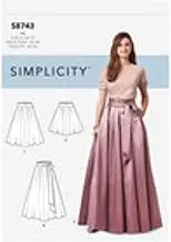 Simplicity S8743 Misses' Pleated Skirts Sewing Pattern, Size 14-16-18-20-22