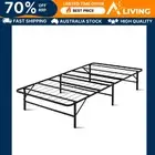 Folding Bed Frame Metal Base King Single Portable Adjustable Sleep Solutio KS-BK