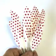 Tiny Goose Pointer Printed White Feather Art Craft - Love Heart Style 8 x 20 pcs