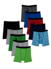 Wonder Nation Boys Soft Cotton Boxer Briefs Underwear 10 Pair Size XL 14-16