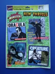 Universal Monsters WINDOW DECORATIONS Static Cling COLOR-CLINGS 1998 unused NOS