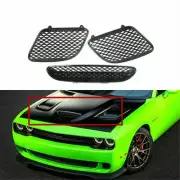 Fits For Dodge Challenger SRT Hellcat 15-19 Black Hood Mesh Grille Scoop Set