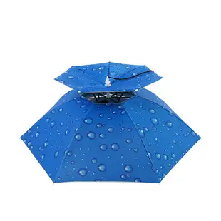 頭戴雨傘 遮陽傘 釣魚傘 釣魚傘 帽頭戴式雨傘 帽頭頂雨傘 雙層折疊防雨遮陽帽子大號頭帶雨帽 全館免運