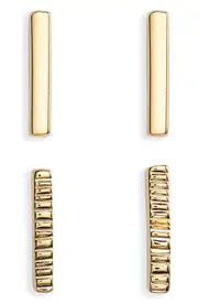 SOKO Set of 2 Meta Bar Stud Earrings in Gold at Nordstrom One Size