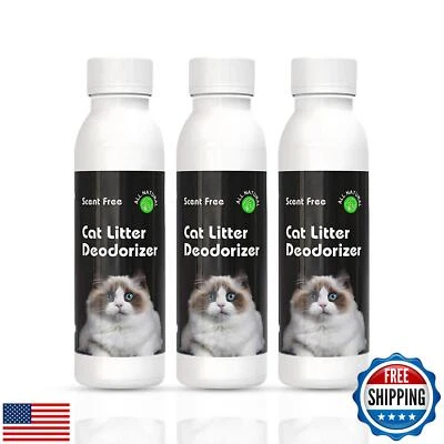 Pack of 3 - Cat Litter Deodorizer (Unscented) - Activated Carbon