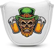 Montela Golf Putter Cover Mallet Putter Headcover for St.Patrick's Day Putter Covers Golf Club Covers Leather Golf Putter Head Covers with Magnetic for Scotty Cameron Odyssey Ping