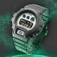 在飛比找森森購物網優惠-CASIO G-SHOCK 綠色光芒 時尚電子腕錶 DW-6
