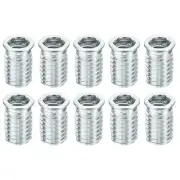 10Pcs Threaded Insert, M10-1.5x25 Nut Threaded Inserts for Wood Working Tools