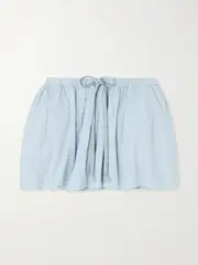 [Patou] Patou - Gathered Poplin Mini Skirt - Light blue - FR 44 FR 44 Blue