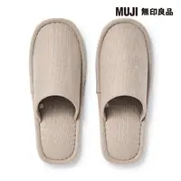 在飛比找momo購物網優惠-【MUJI 無印良品】左右皆可使用拖鞋 米色