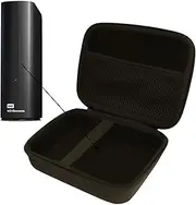 JINMEI Hard EVA Carrying Case Compatible with for Western Digital WD Elements Desktop External Hard Drive WDBWLG-TBHBK-NESN.(6.88 * 5.31 * 2.75 inch)