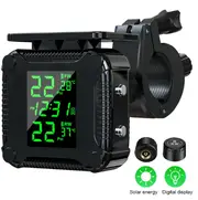 Extractme Tire Pressure Monitoring System Colorful Display Wireless TPMS Motorcycle Solar Charge Tyre Temperature Alarm Sensor Upgraded M9 Solar