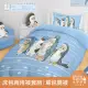 【享夢城堡】單人床包雙人兩用被套三件組(貓福珊迪mofusand 鯊魚變裝秀-藍)