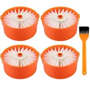 4 Pack Filter Elements for BLACK + DECKER BSV2020G Wireless Vacuum Cleaner Accessory As Shown