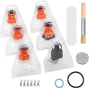 6Pcs Balloon Replacement Set Plastic Balloon Refill Set Wear Rsistant Bags Filling Chamber Tube Kit Waterproof Evaporator Air Tube Fitting Kit for V0lcan0(Orange)