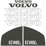 Decal Sticker Set Volvo EC140CL Digger Excavator Decal Set