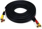 Monoprice 100130 12-Feet Triple RCA Stereo Video Dubbing Composite Cable