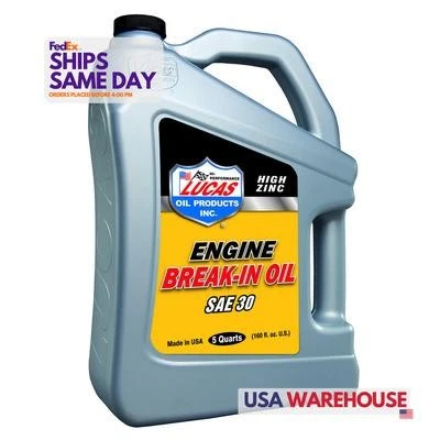 Lucas Oil LUC10631, One Sae 30 Break-In Oil 5 Qt Bottle Performance Racing Parts
