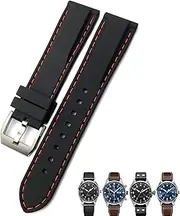 20mm 21mm 22mm Rubber Silicone Black Blue Watchbands for IWC PILOT Mark 18 Watch Sports Strap WFJ