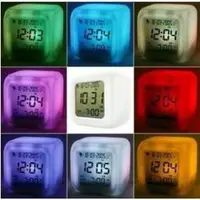 在飛比找蝦皮購物優惠-98七彩變色鬧鐘/溫度計變色鐘/多彩四面鐘