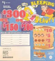 Pull Tab Ticket - Hard Card Tickets - Game - Holder - Bleeping Beauty